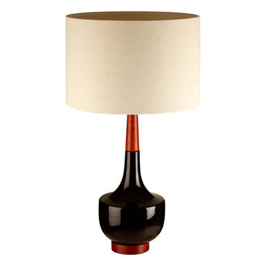 Sirus Table Lamp With Wood & Ceramic Base
