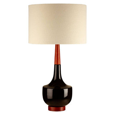 Sirus Table Lamp With Wood & Ceramic Base