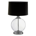 Edna Small Glass Table Lamp With Black Silk Shade