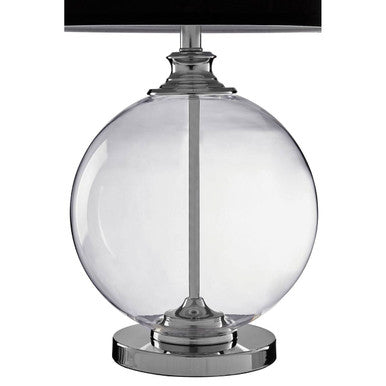 Edna Small Glass Table Lamp With Black Silk Shade