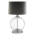 Edna Glass Table Lamp With Grey Linen Shade