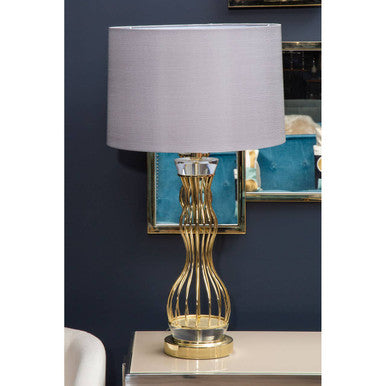Hannah Crystal Grey Table Lamp