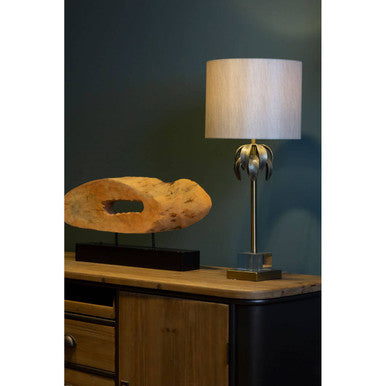 Herta Antique Brass Palm Tree Design Table Lamp