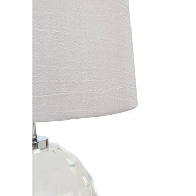Helma Crystal Base Table Lamp With Grey Shade