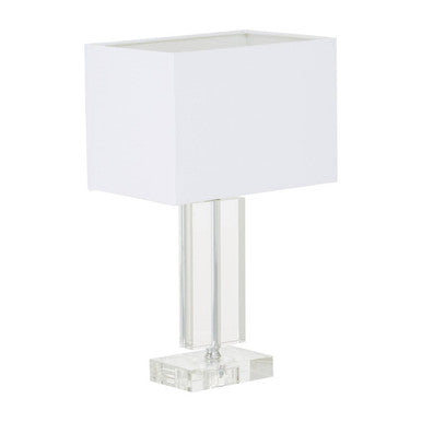 Helma Rectangular Crystal White Table Lamp