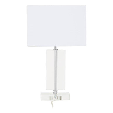 Helma Rectangular Crystal White Table Lamp
