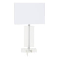Helma Rectangular Crystal White Table Lamp