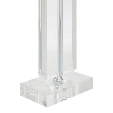 Helma Rectangular Crystal White Table Lamp