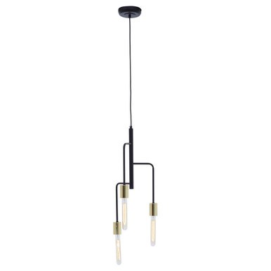 Lagona 3 Bulb Gold & Black Pendant Light