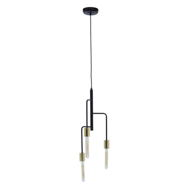Lagona 3 Bulb Gold & Black Pendant Light