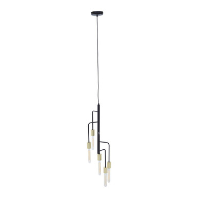 Lagona 5 Bulb Gold & Black Pendant Light