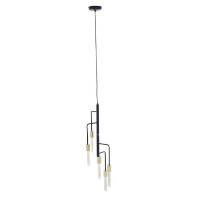 Lagona 5 Bulb Gold & Black Pendant Light