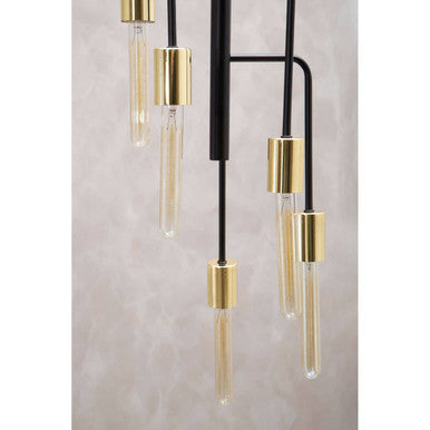 Lagona 5 Bulb Gold & Black Pendant Light