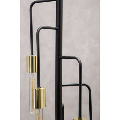 Lagona 5 Bulb Gold & Black Pendant Light