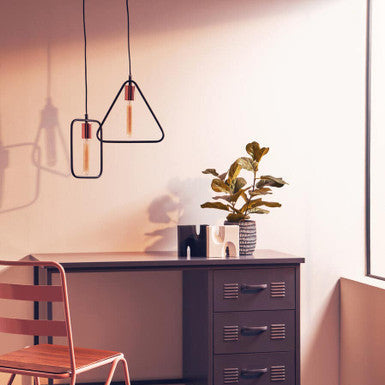 Lavis Black & Copper Pendant Light