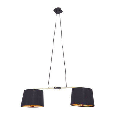 Leni 2 Bulbs Matte Black Modern Pendant Light
