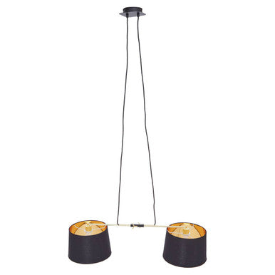 Leni 2 Bulbs Matte Black Modern Pendant Light
