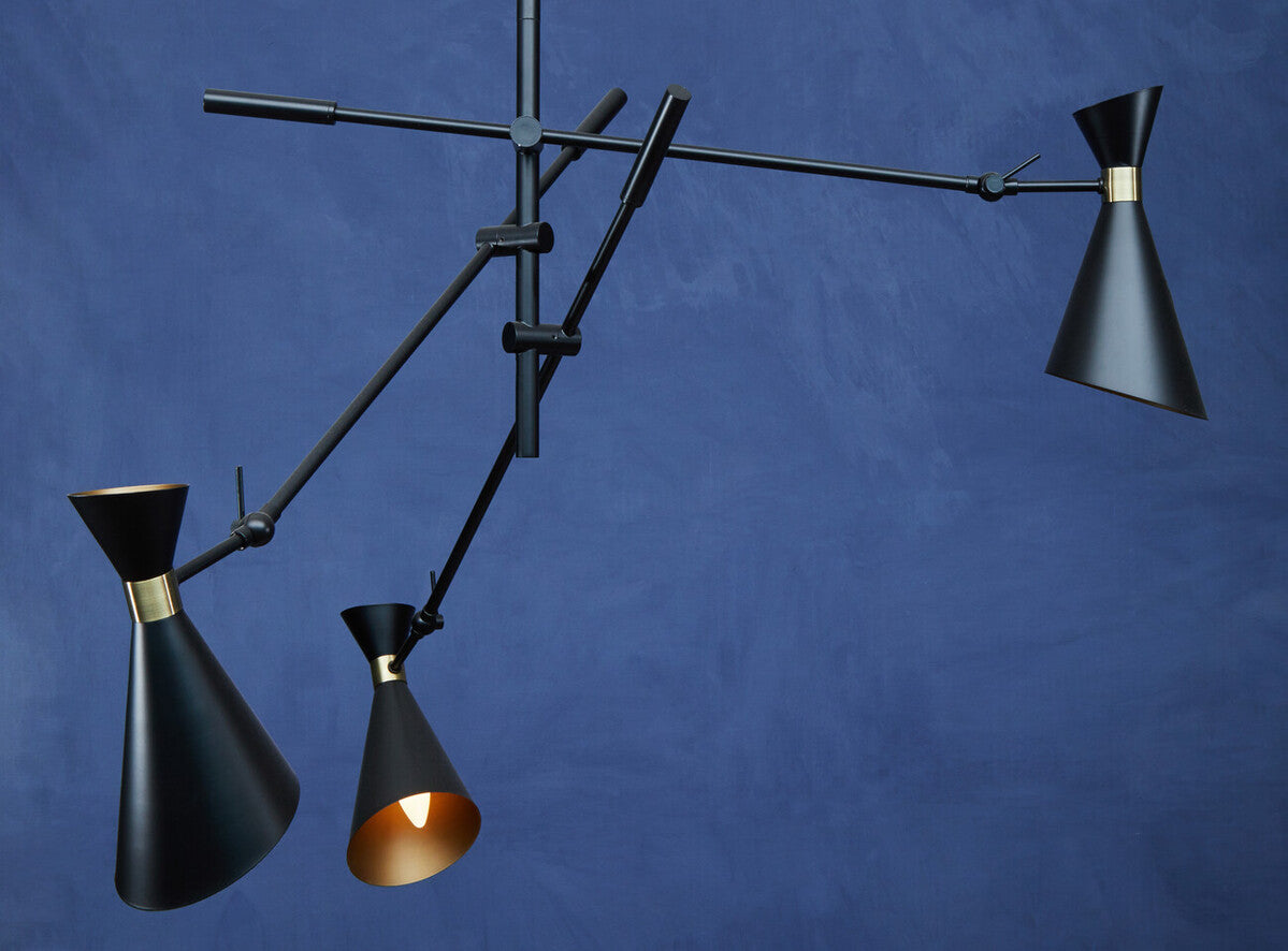 Linox 3 Shade Black & Gold Pendant