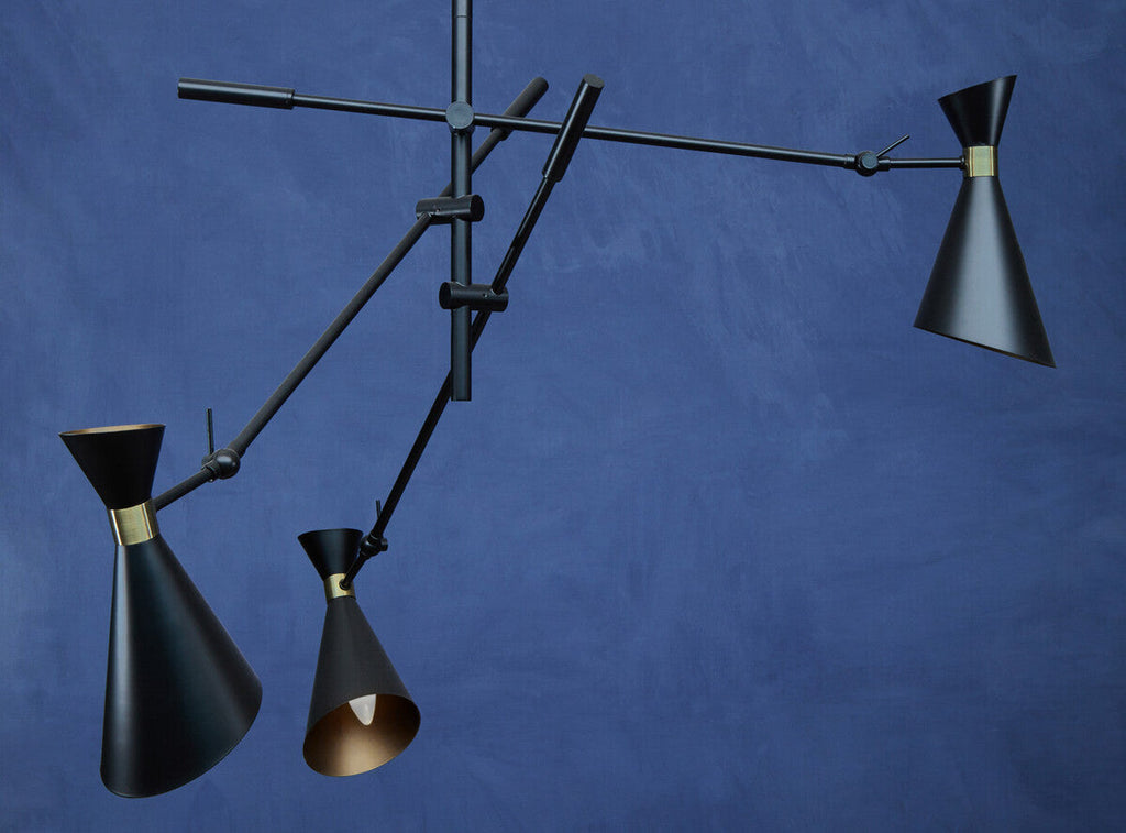 Linox 3 Shade Black & Gold Pendant