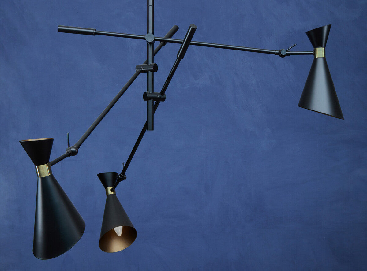 Linox 3 Shade Black & Gold Pendant