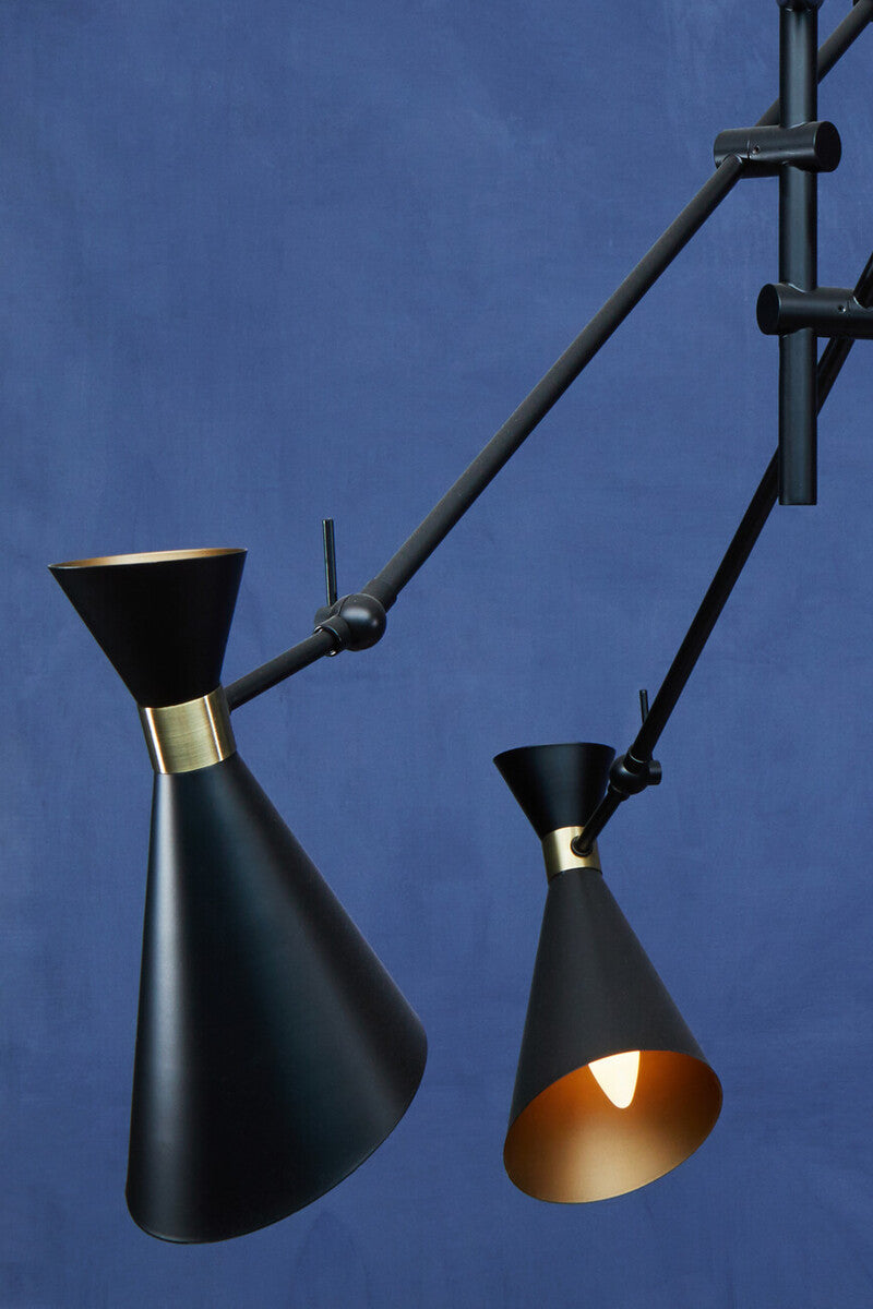 Linox 3 Shade Black & Gold Pendant