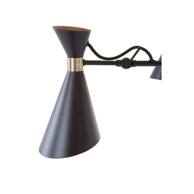 Linox 3 Shade Black & Gold Bent Arm Pendant