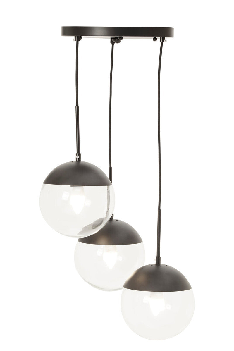 Revive Dia 3 Glass Black Scandinavian Pendant Light