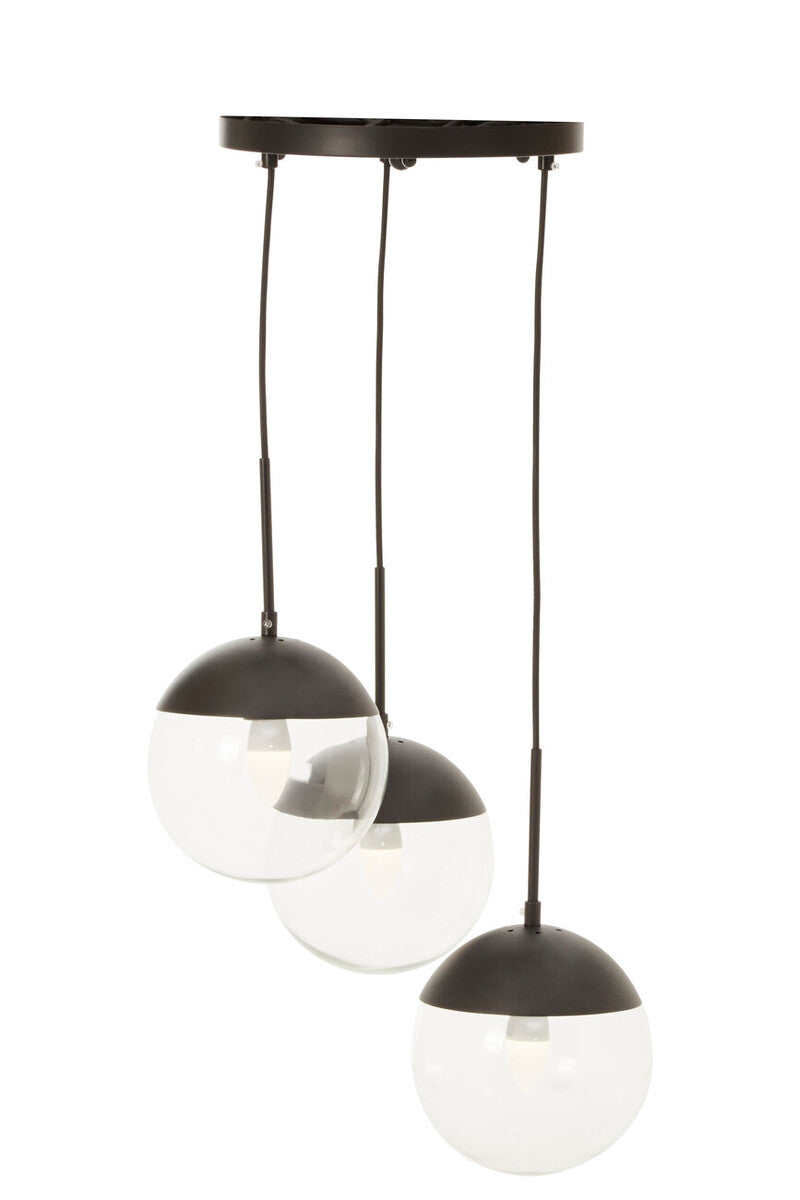Revive Dia 3 Glass Black Scandinavian Pendant Light