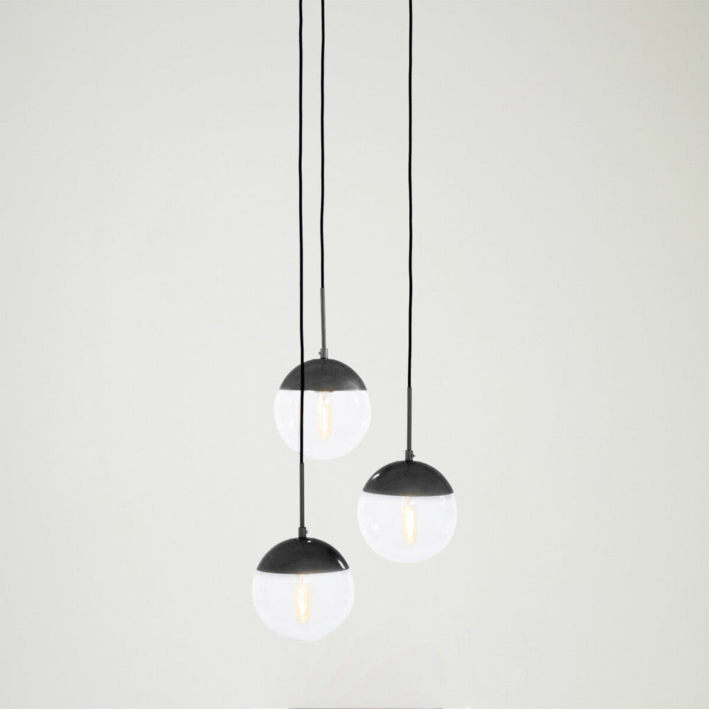 Revive Dia 3 Glass Black Scandinavian Pendant Light