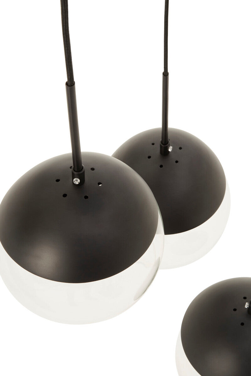Revive Dia 3 Glass Black Scandinavian Pendant Light