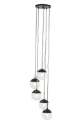 Revive 5 Globe Marble Black Contemporary Pendant Light
