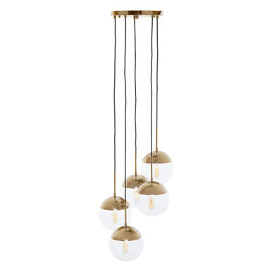 Revive Gold Five Pendant Lights