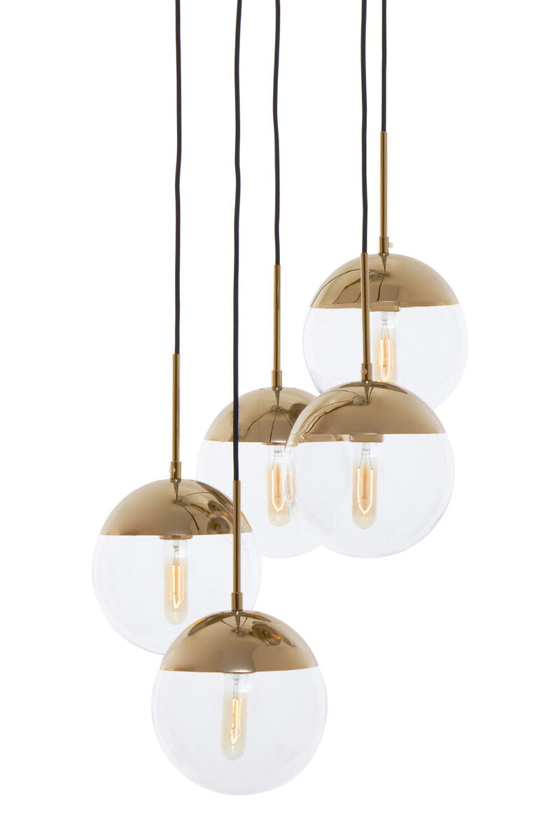Revive Gold Five Pendant Lights