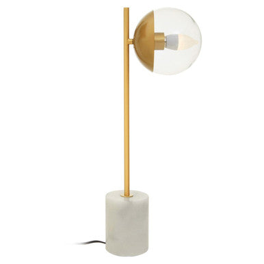 Revive Gold Metal Table Lamp With White Marble Base