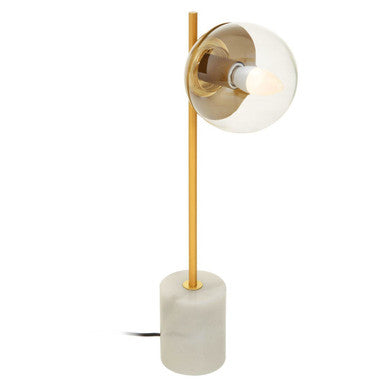 Revive Gold Metal Table Lamp With White Marble Base