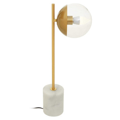 Revive Gold Metal Table Lamp With White Marble Base