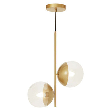 Revive Gold Pendant Light With Two Glass Shades