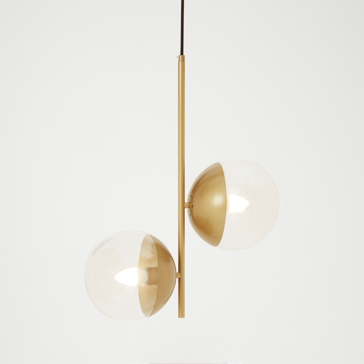 Revive Gold Pendant Light With Two Glass Shades