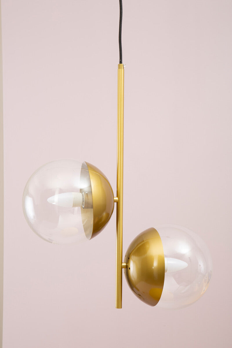 Revive Gold Pendant Light With Two Glass Shades