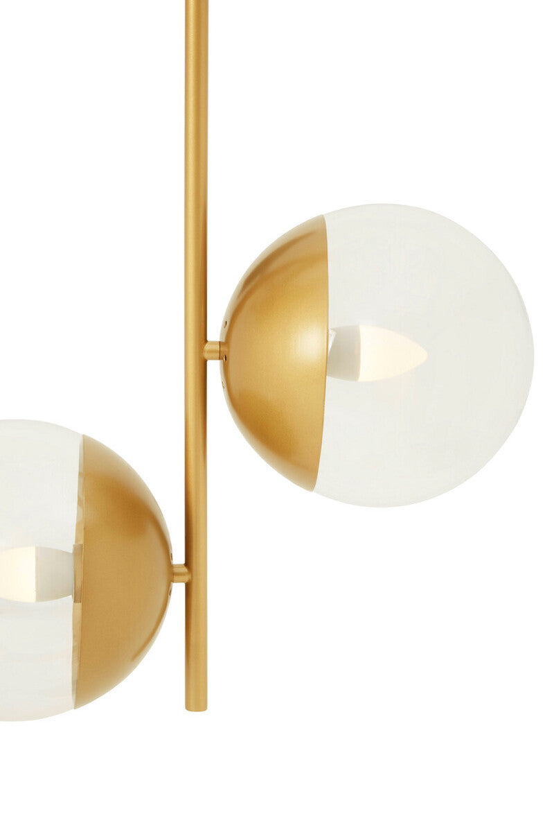 Revive Gold Pendant Light With Two Glass Shades