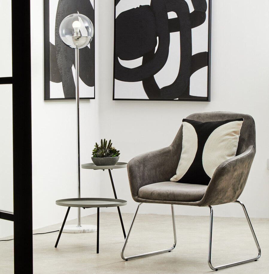 Revive Chrome Metal Floor Lamp