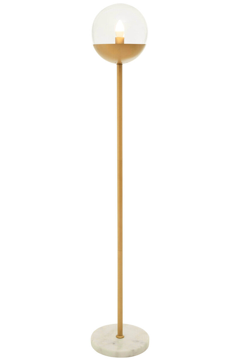 Revive Gold Metal Floor Lamp With White Marble Base