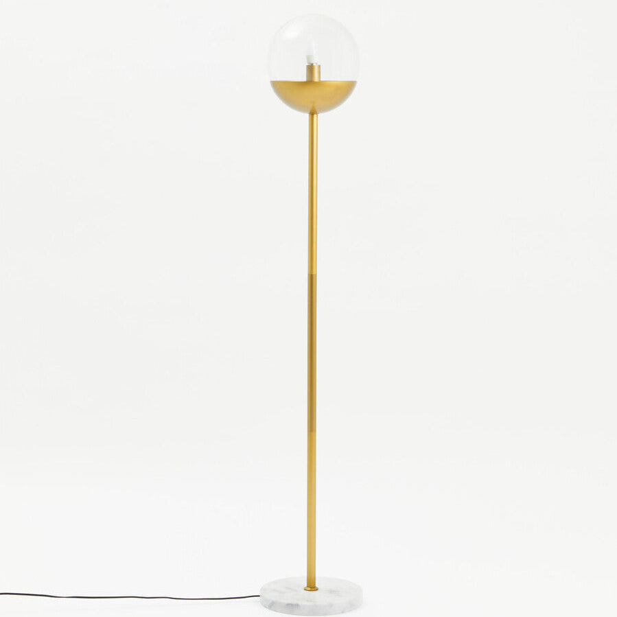 Revive Gold Metal Floor Lamp With White Marble Base