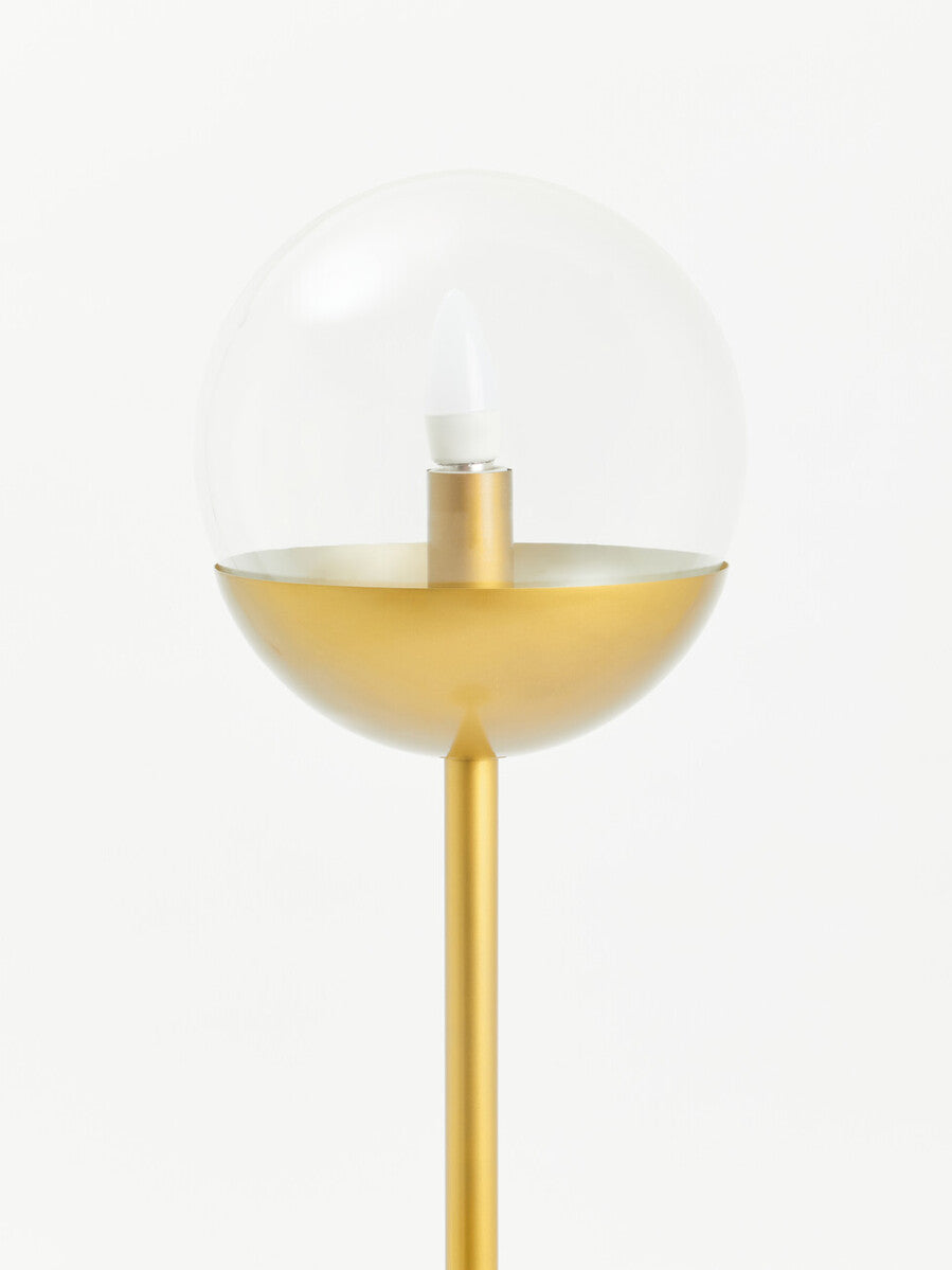 Revive Gold Metal Floor Lamp With White Marble Base