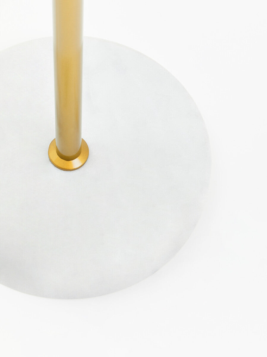 Revive Gold Metal Floor Lamp With White Marble Base