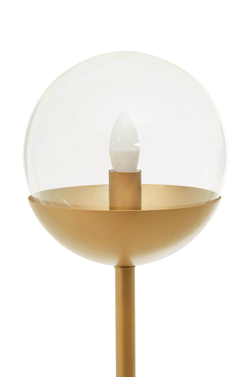 Revive Gold Metal Floor Lamp With White Marble Base