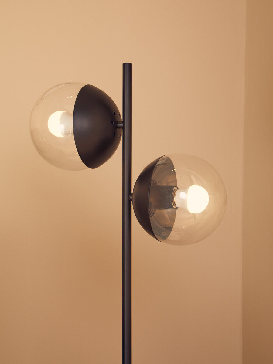 Revive Two Light Black Metal & Marble Table Lamp