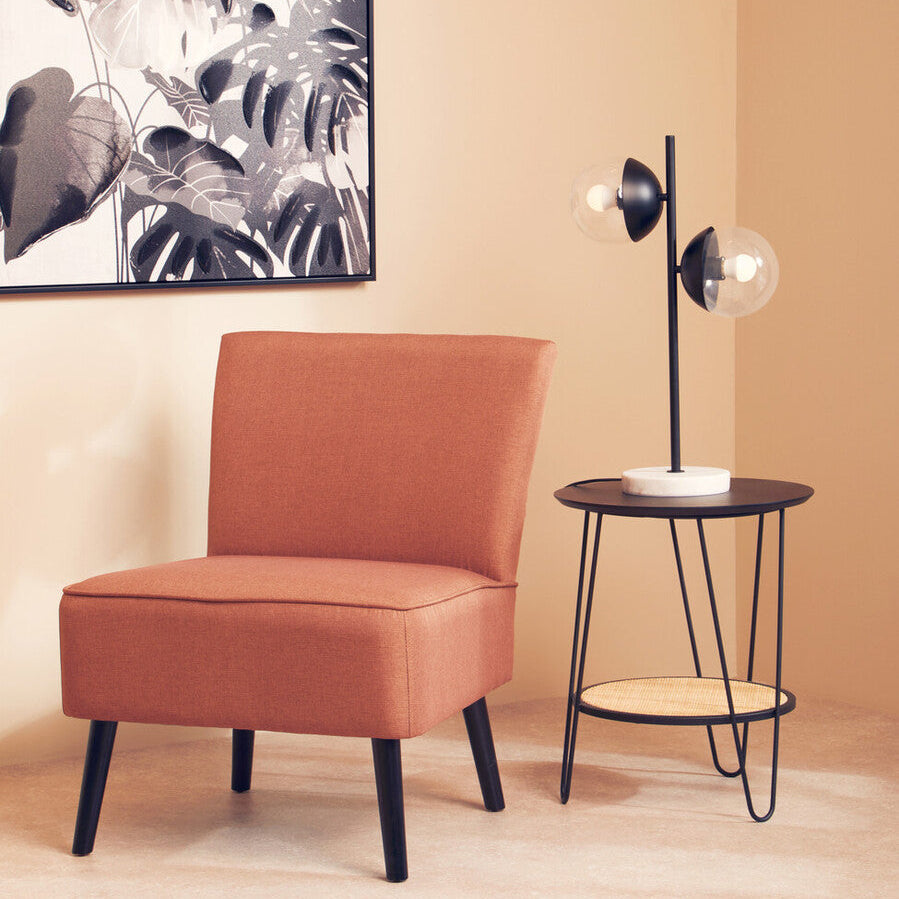 Revive Two Light Black Metal & Marble Table Lamp