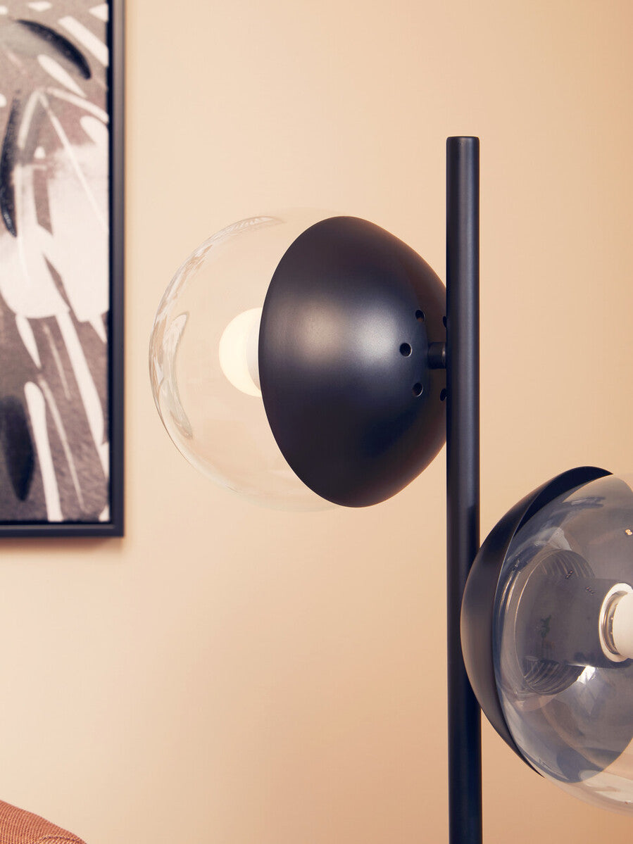 Revive Two Light Black Metal & Marble Table Lamp