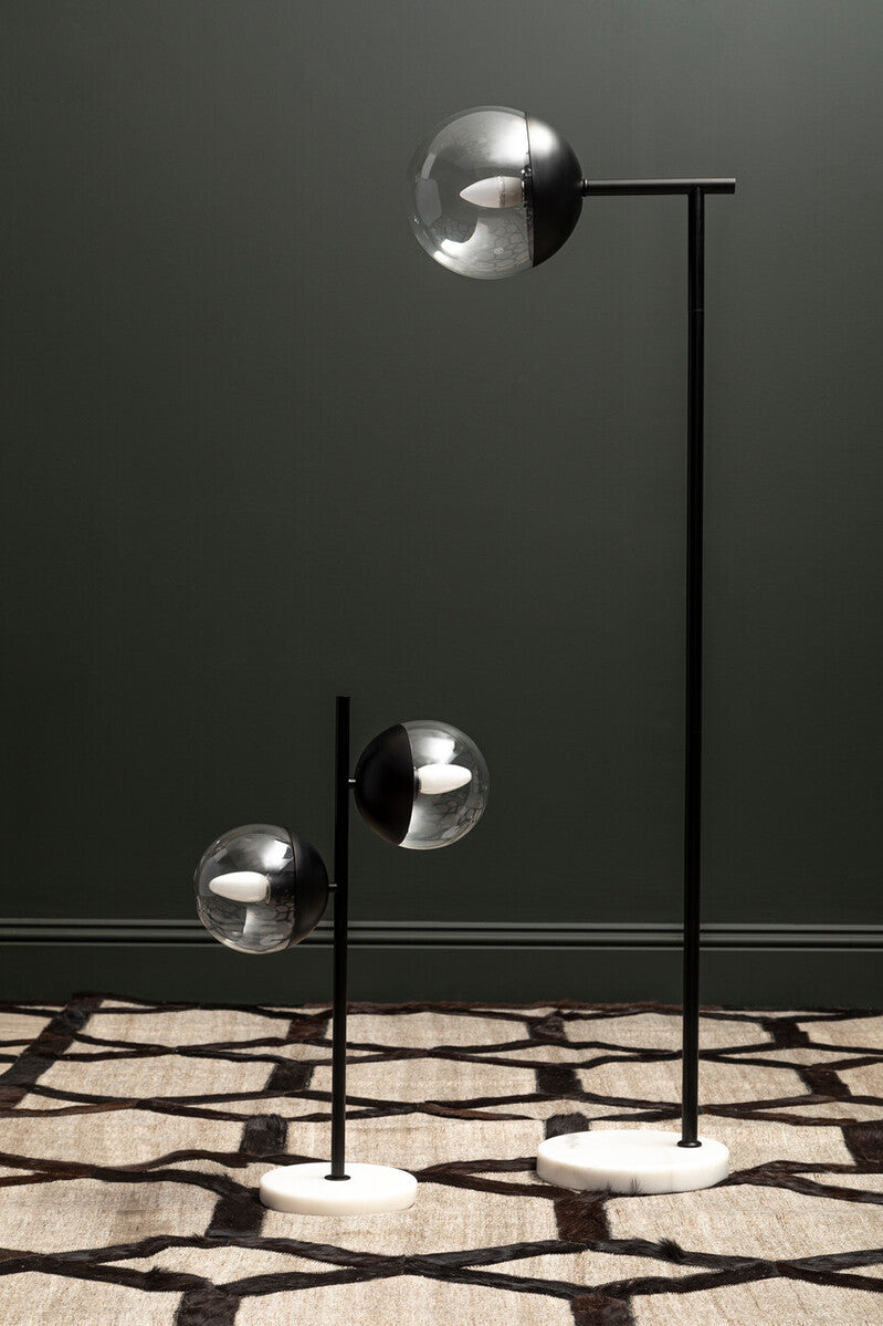 Revive Two Light Black Metal & Marble Table Lamp